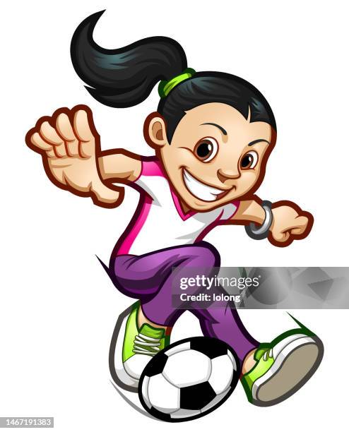 soccer girl - kids sports uniform stock illustrations
