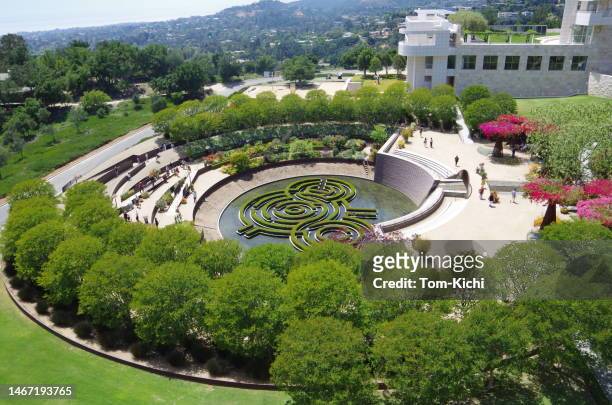 j. paul getty museum central garden - j paul getty museum stock pictures, royalty-free photos & images