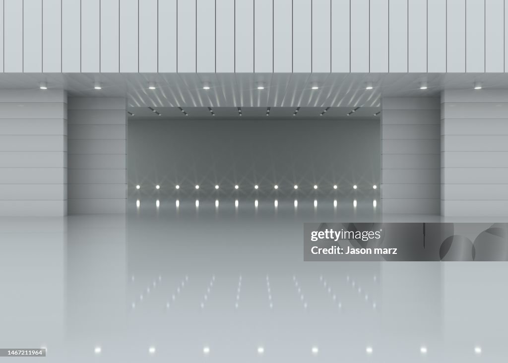 3D illustration empty futuristic space