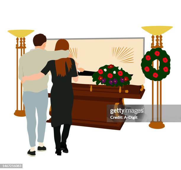 ilustraciones, imágenes clip art, dibujos animados e iconos de stock de ataúd abierto de soldados - open casket