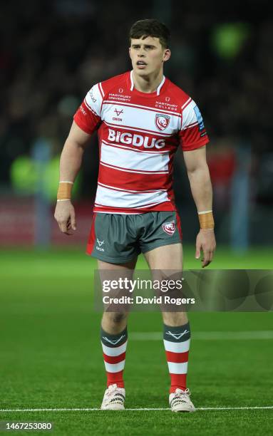Seb Atkinson of Gloucester looks on during the Gallagher Premiership Rugby match between Gloucester Rugby and Harlequins at Kingsholm Stadium on...