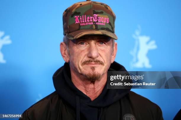 Director Sean Penn attends the "Superpower" photocall during the 73rd Berlinale International Film Festival Berlin at Grand Hyatt Hotel on February...