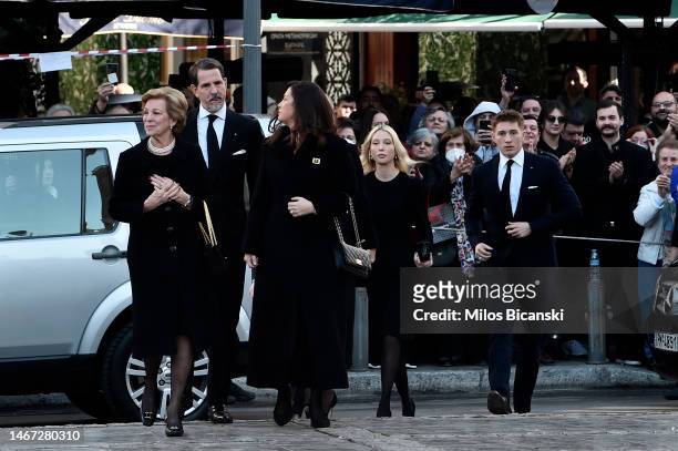 Queen Anne Marie of Greece, Crown Prince Pavlos of Greece, Princess Alexia of Greece, Princess Maria Olympia of Greece and Prince Constantine-Alexios...