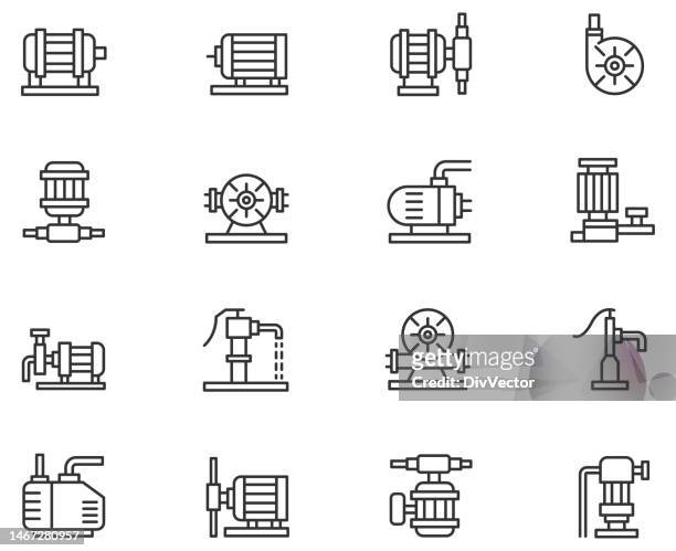 water pump icon set - water pump stock illustrations