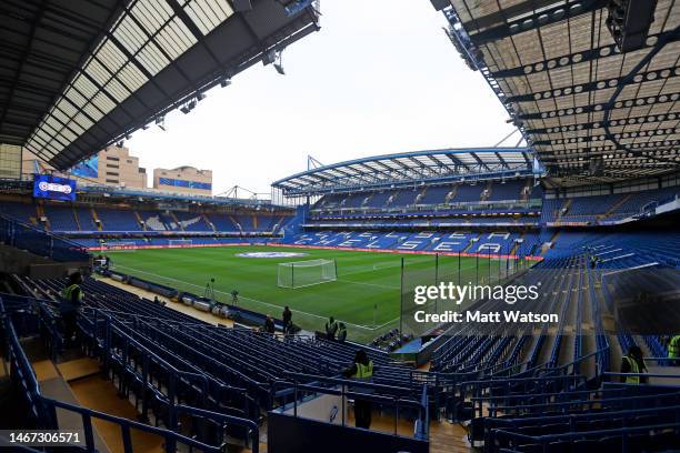 General view ahead of the Premier League match between Chelsea FC and Southampton FC at Stamford Bridge on February 18, 2023 in London, England.