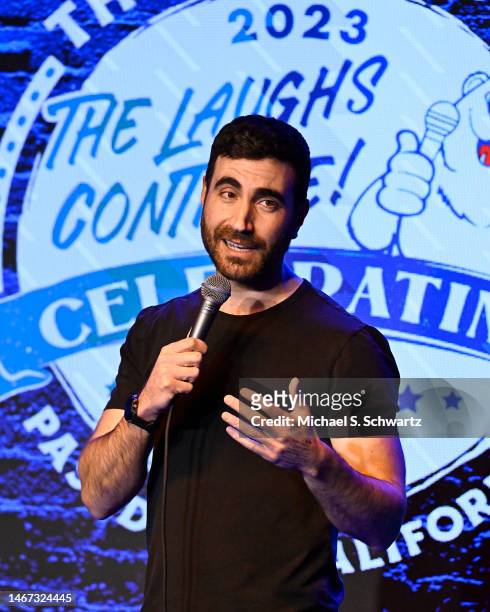 Comedian Brett Goldstein performs at The Ice House Comedy Club on February 17, 2023 in Pasadena, California.
