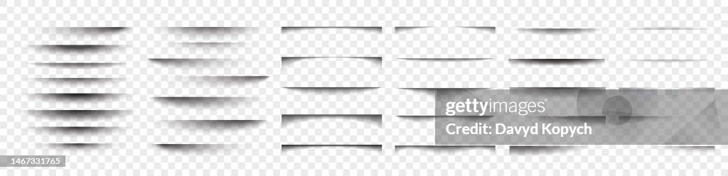 Set Of Realistic Shadow On Transparent Background Oval And Round ...