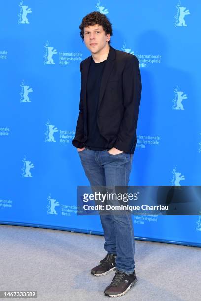 Jesse Eisenberg attends the "Manodrome" photocall during the 73rd Berlinale International Film Festival Berlin at Grand Hyatt Hotel on February 18,...