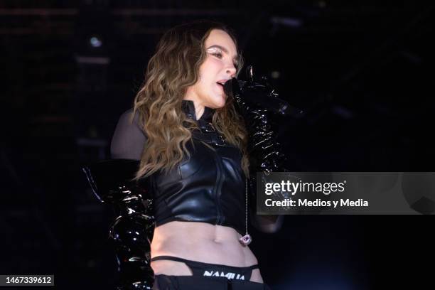 Belinda singer performing during the opening of the Mexico City fair at Parque Bicentenario on February 17, 2023 in Mexico City, Mexico.