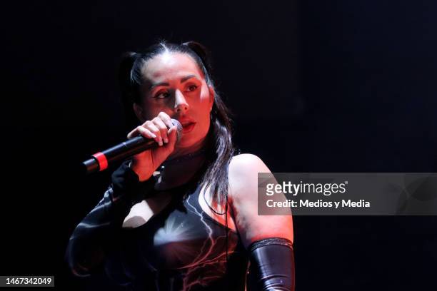Spanish rapper 'Mala Rodríguez' during a concert at Auditorio BB on February 17, 2023 in Mexico City, Mexico.