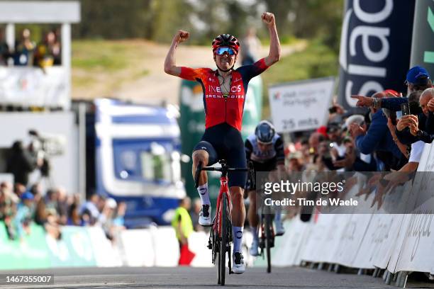 Thomas Pidcock of United Kingdom and Team INEOS Grenadiers celebrates at finish line as stage winner during the 49th Volta ao Algarve em Bicicleta...