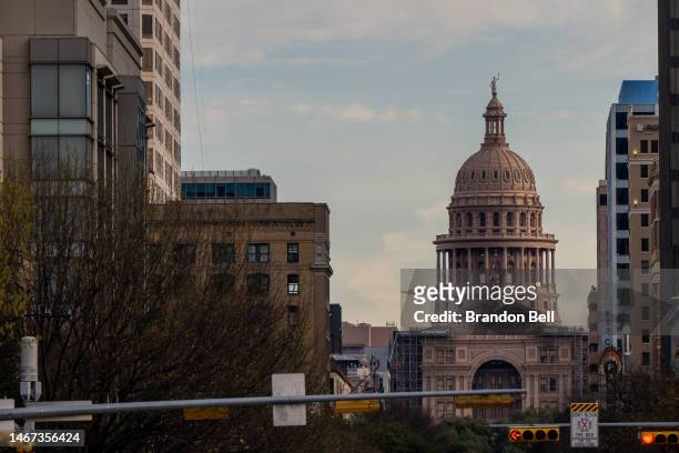 The exterior of the Texas State Capitol on February 18, 2023 in Austin, Texas.
