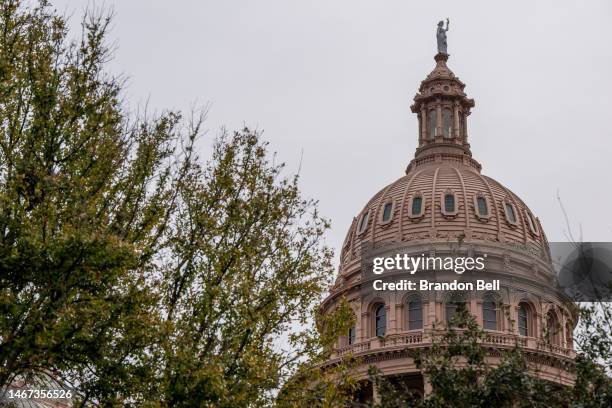 The exterior of the Texas State Capitol on February 18, 2023 in Austin, Texas.