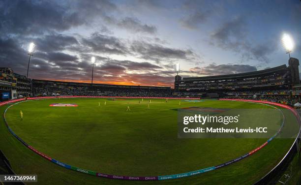 General view during the ICC Women's T20 World Cup group A match between South Africa and Australia at St George's Park on February 18, 2023 in...