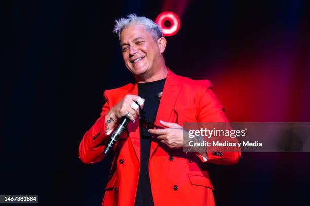 Alejandro Sanz performing during a concert at Arena Monterrey on February 17, 2023 in Monterrey, Mexico.