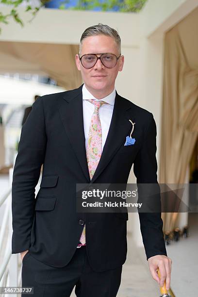 Fashion designer Giles Deacon attends day four of Royal Ascot at Ascot Racecourse on June 22, 2012 in Ascot, England.