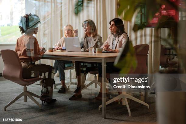 hr team interviewing job candidate. - fashionable stock pictures, royalty-free photos & images