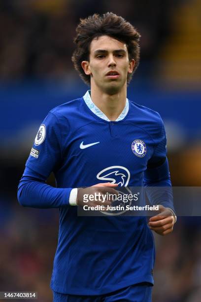 Joao Felix of Chelsea during the Premier League match between Chelsea FC and Southampton FC at Stamford Bridge on February 18, 2023 in London,...
