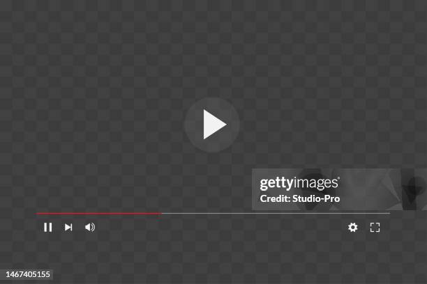 video player sign template isolated on black screen mockup - player video stock illustrations