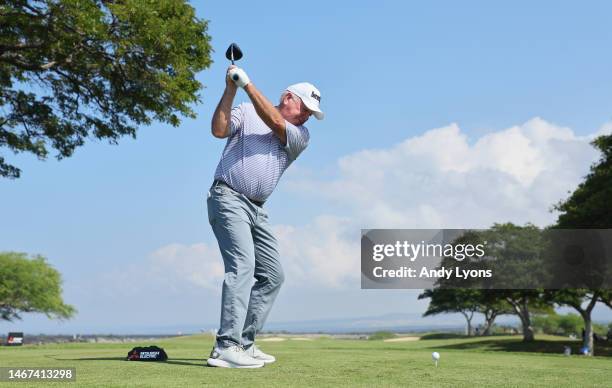 Mark O'Meara on the 10th hole during the first round of the Mitsubishi Electric Championship at Hualalai at Hualalai Golf Club on January 19, 2023 in...