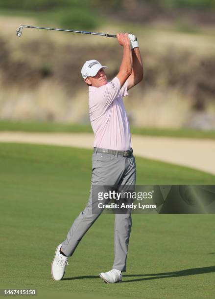 Steve Stricker on the 14th hole during the first round of the Mitsubishi Electric Championship at Hualalai at Hualalai Golf Club on January 19, 2023...