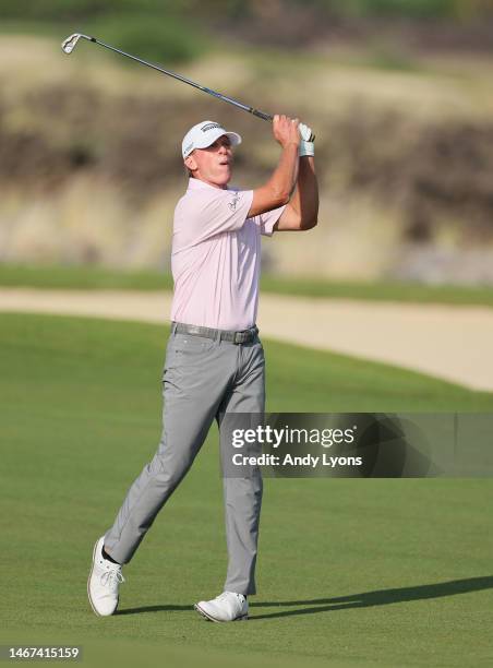 Steve Stricker on the 14th hole during the first round of the Mitsubishi Electric Championship at Hualalai at Hualalai Golf Club on January 19, 2023...