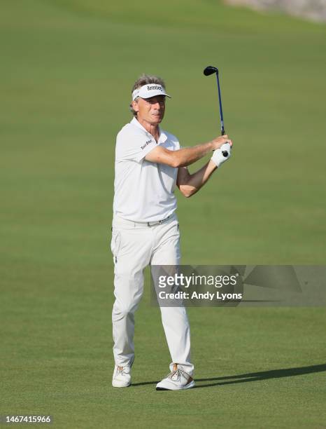 Bernhard Langer on the 14th hole during the first round of the Mitsubishi Electric Championship at Hualalai at Hualalai Golf Club on January 19, 2023...