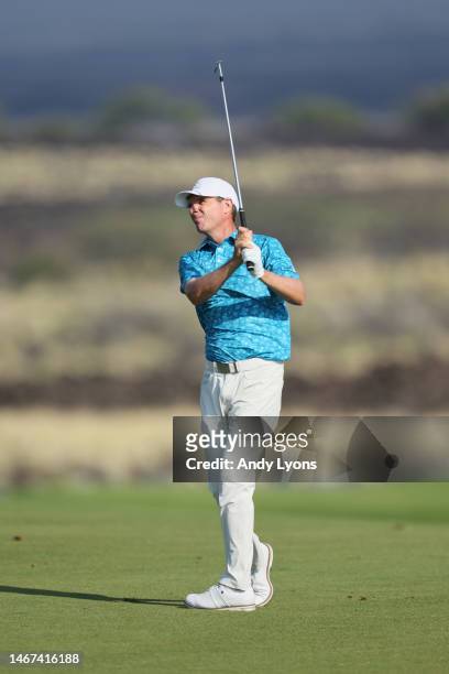 Steven Alker on the 11th hole during the first round of the Mitsubishi Electric Championship at Hualalai at Hualalai Golf Club on January 19, 2023 in...