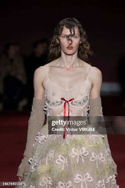 Model walks the runway during the Simone Rocha Ready to Wear Fall/Winter 2023-2024 fashion show as part of the London Fashion Week on February 18,...