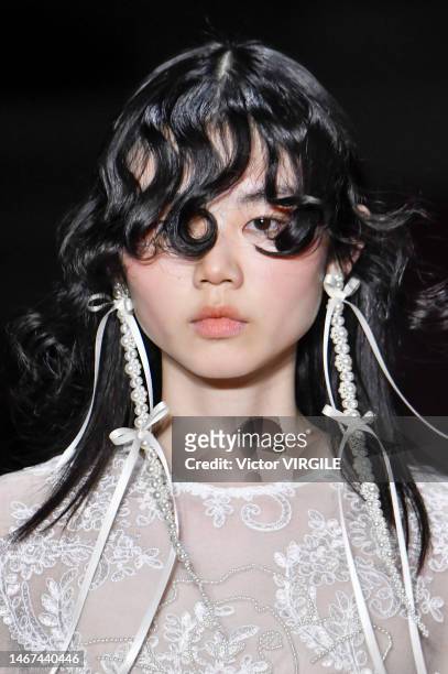 Model walks the runway during the Simone Rocha Ready to Wear Fall/Winter 2023-2024 fashion show as part of the London Fashion Week on February 18,...