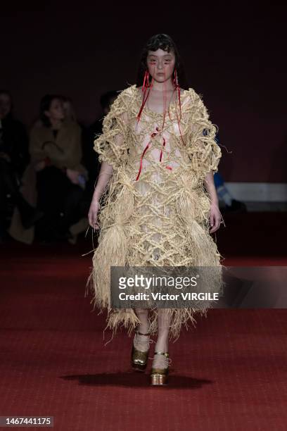 Model walks the runway during the Simone Rocha Ready to Wear Fall/Winter 2023-2024 fashion show as part of the London Fashion Week on February 18,...