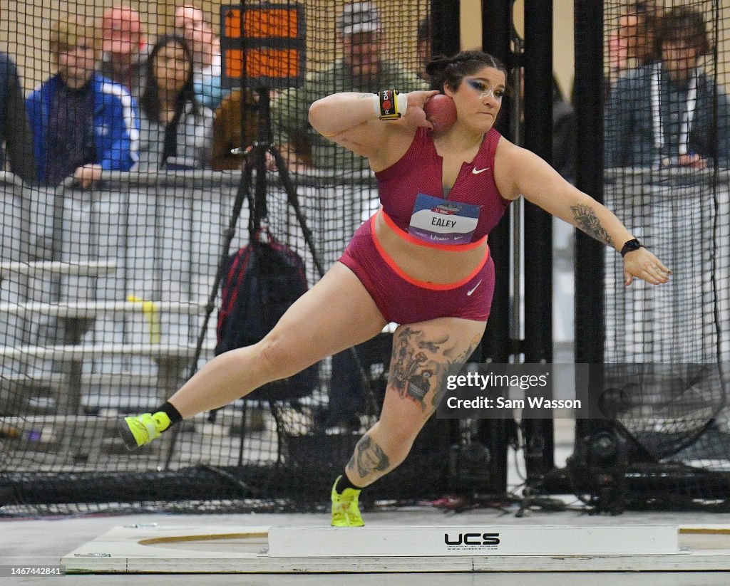 Sean Ealey Chase Ealey competes in the Women's Shot Put during the 2023 USATF ...