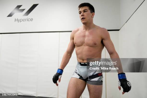 Alexander Hernandez warms up prior to his fight during the UFC Fight Night event at UFC APEX on February 18, 2023 in Las Vegas, Nevada.