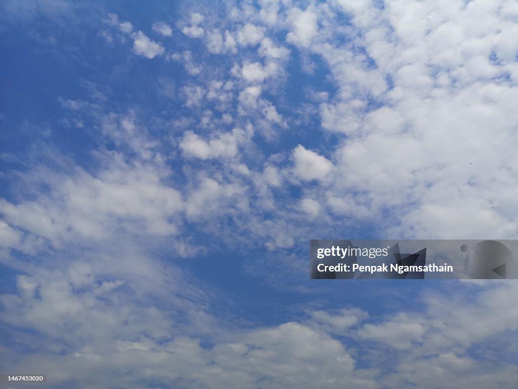 White clound in blue sky natural background