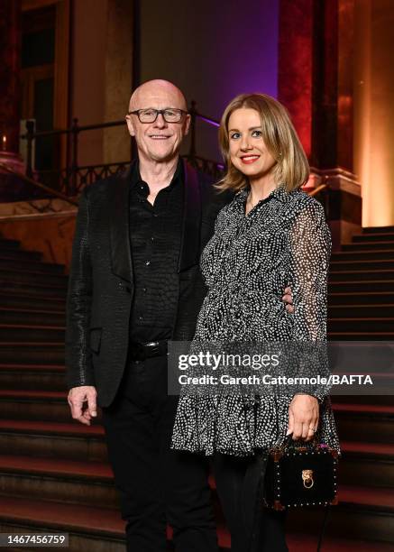 John Caudwell and Modesta Vzesniauskaite attend the BAFTA Film Awards 2023 Nominees Party supported by Bulgari at The National Gallery on February...