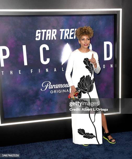 Michelle Hurd arrives for the Los Angeles Premiere Of The Third And Final Season Of Paramount+'s Original Series "Star Trek: Picard" held at TCL...