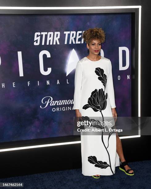 Michelle Hurd arrives for the Los Angeles Premiere Of The Third And Final Season Of Paramount+'s Original Series "Star Trek: Picard" held at TCL...