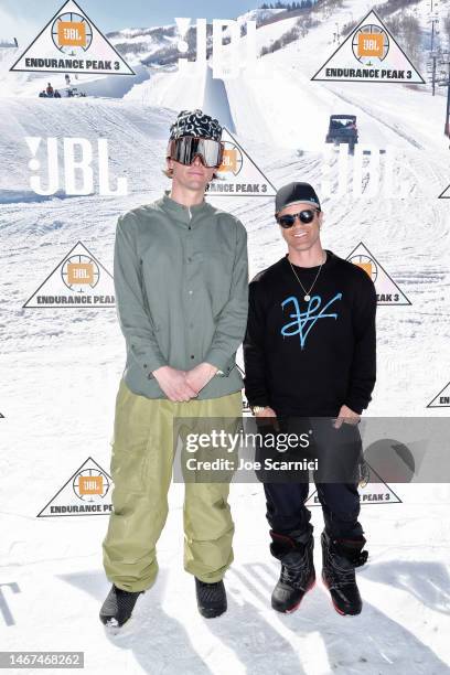 Justin Leveille a.k.a. Stan and Louie Vito at JBL Peaks on Peaks, a snowboarding-meets-hoops-inspired capsule collection event celebrating the JBL...