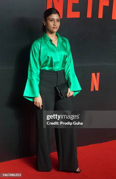 Konkona Sen Sharma attends the Netflix Networking bash on February 18, 2023 in Mumbai, India