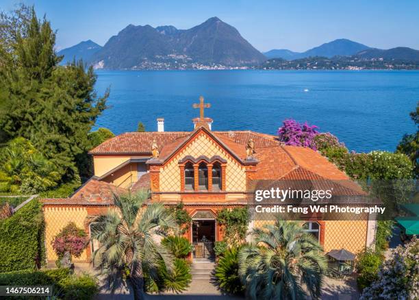 noble chapel, isola madre, borromean islands, lake maggiore, verbano-cusio-ossola, piedmont, italy - マジョーレ湖 ストックフォトと画像