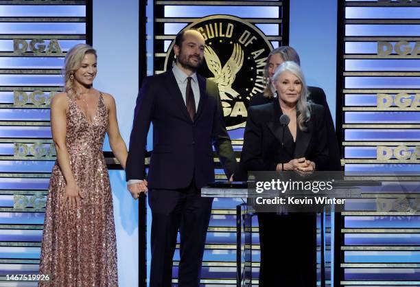 Anna Vogt, Helen Shaver, and Jennifer Wilkinson accept the Outstanding Directorial Achievement in Movies for Television and Limited Series award for...