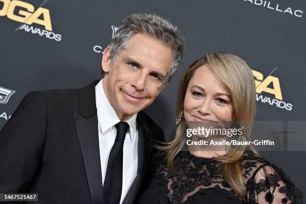 Ben Stiller and Christine Taylor attend the 75th Directors Guild of America Awards at The Beverly Hilton on February 18, 2023 in Beverly Hills,...