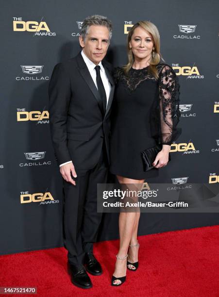 Ben Stiller and Christine Taylor attend the 75th Directors Guild of America Awards at The Beverly Hilton on February 18, 2023 in Beverly Hills,...