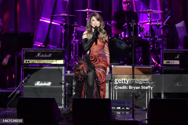 Paula Abdul is seen onstage during Keep Memory Alive Hosts Star-Studded Lineup At 26th Annual Power Of Love Gala at MGM Grand Garden Arena on...