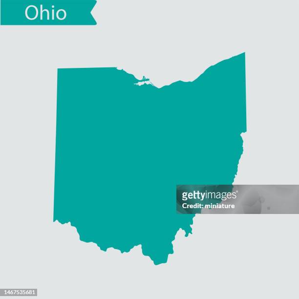 karte von ohio - ohio stock-grafiken, -clipart, -cartoons und -symbole