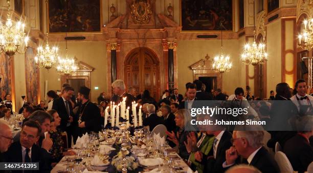 General atmosphere during a dinner hosted by the Bavarian state government at the Munich former royal residence during the 2023 Munich Security...