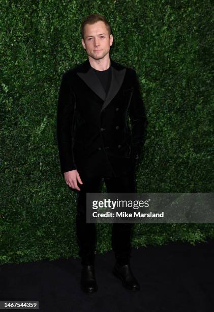 Taron Egerton attends the Charles Finch x CHANEL Pre-BAFTA Dinner at 5 Hertford Street on February 18, 2023 in London, England.