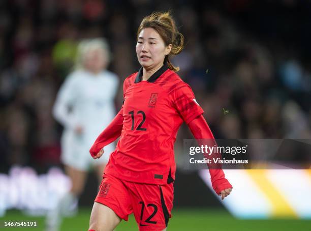 Kang Chae-Rim of Korea Republic during the Arnold Clark Cup match between England and Korea Republic at Stadium mk on February 16, 2023 in Milton...
