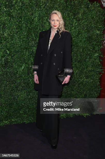Gwendoline Christie attends the Charles Finch x CHANEL Pre-BAFTA Dinner at 5 Hertford Street on February 18, 2023 in London, England.