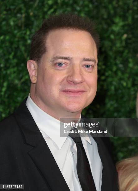 Brendan Fraser attends the Charles Finch x CHANEL Pre-BAFTA Dinner at 5 Hertford Street on February 18, 2023 in London, England.